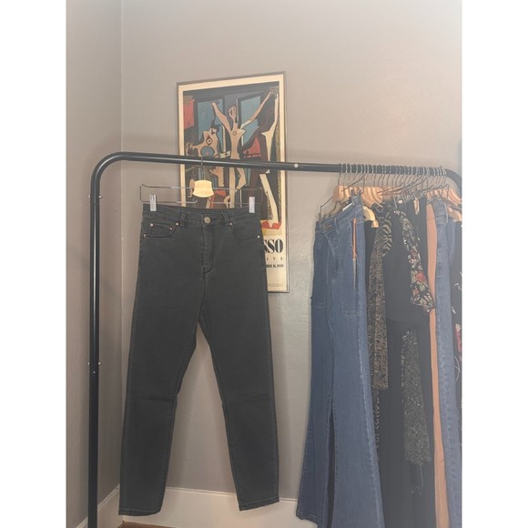 Asos Black Acid Wash Super Skinny Ankle Jeans - Picture 6 of 8